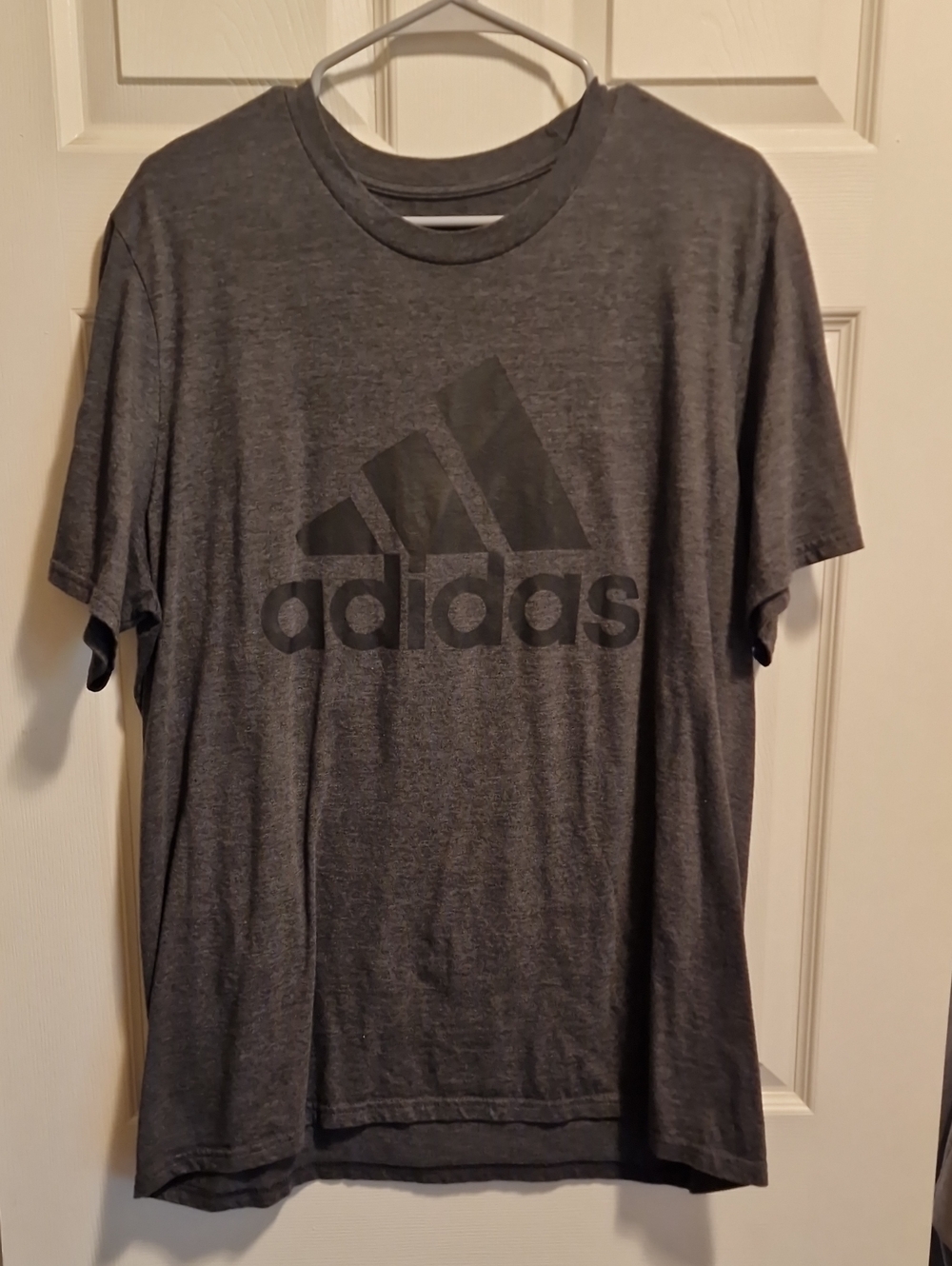 Adidas Men's Gray Logo T‑Shirt